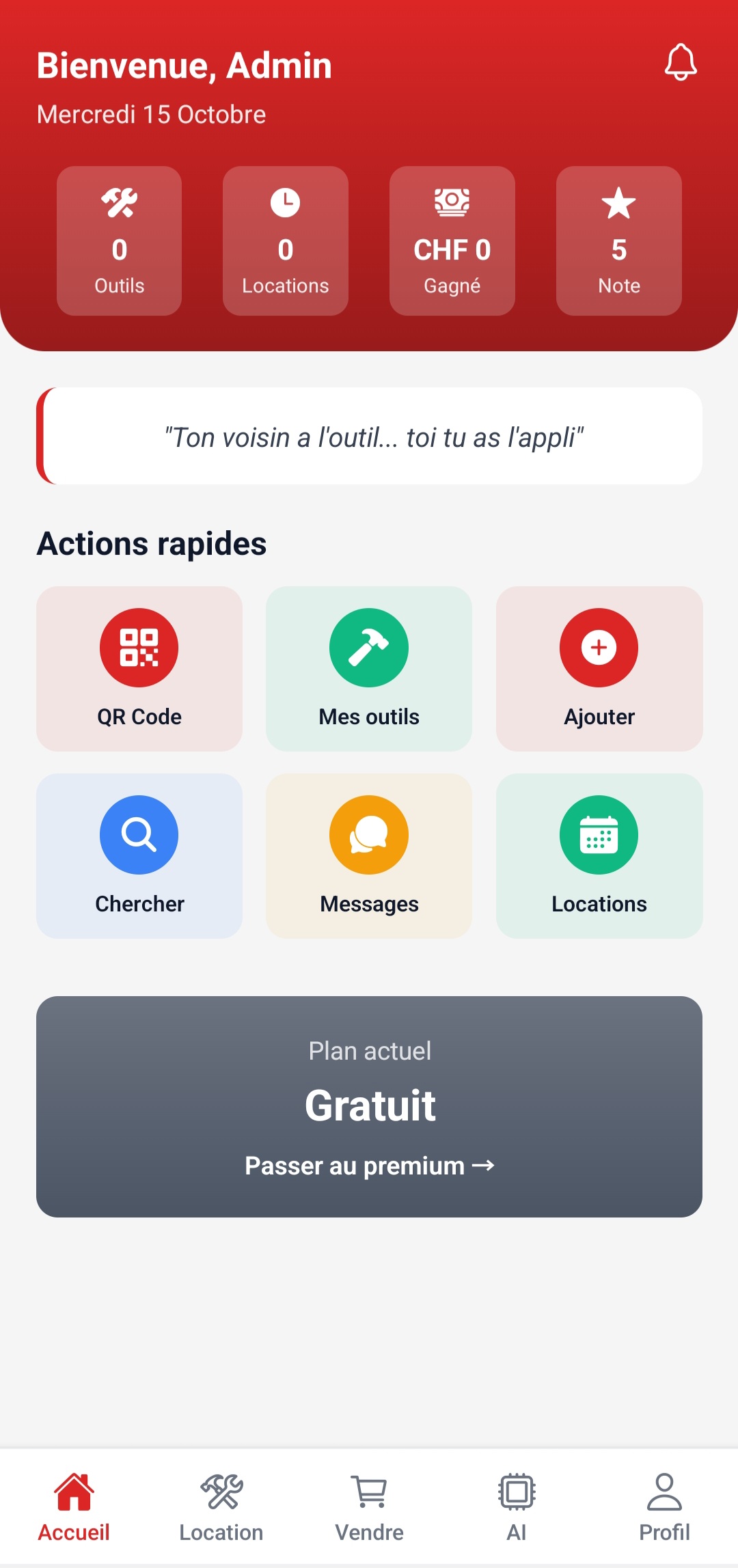 Aperçu de l'application toutil